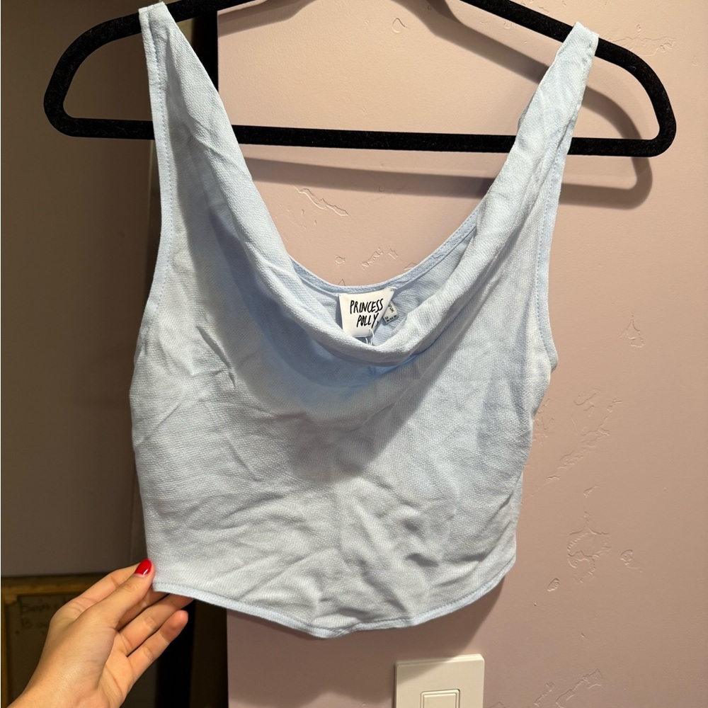 Princess Polly Light Blue Crop Top